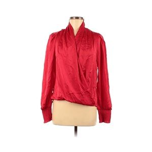 B.O.G Collective Red Size L Long Sleeve Blouse NWT